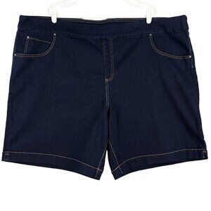 Love Ryan Women Blue Shorts Plus Sz 4X Pull-on Stretch 5 Pockets‎ 9" Inseam NWOT
